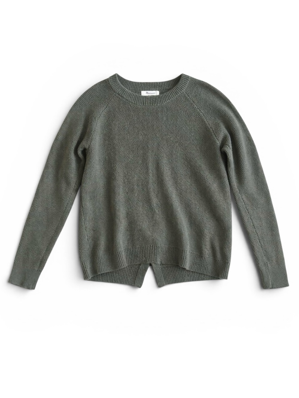 Madewell Province Cross-Back Knit Pullover Sweater Minimalist Moss Green Small